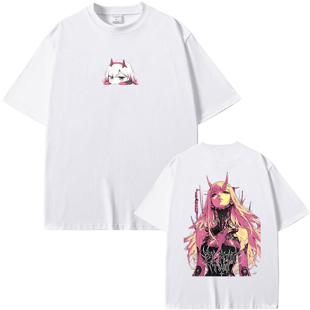 Аниме Darling In The Franxx Зеро Ту Графическая Футболка Летняя Унисекс Wounisex Unisexga Повседневные Оверсайз Футболки Унисекс Винтажная Уличная Одежда