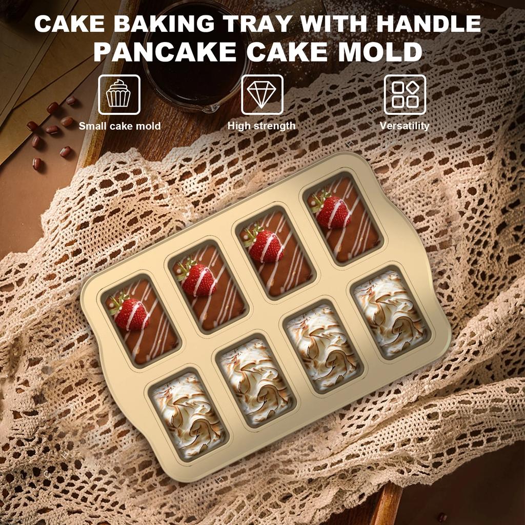 Формы для кексов с антипригарным покрытием, 8 ячеек, форма для мини-хлеба, инструменты для выпечки, прямоугольные противни из углеродистой стали для маленького хлеба, бытовые противни для духовки