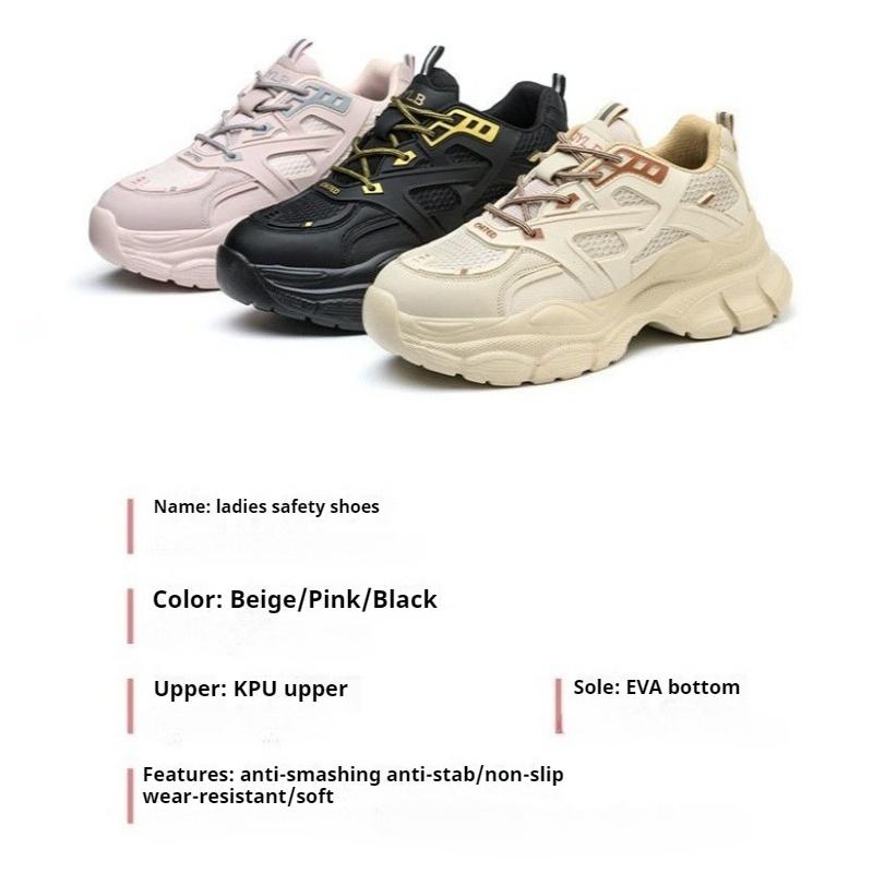 Fashion Safety Shoes for Woman Comfortable Work Sneakers Industrial Steel Toe Safety Work Boots Light Summer Work Shoes