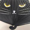 Cat Patterns Summer Gift Handmade Bamboo Wooden Fan Crafts Folding Fan Home Decoration Silk Fan