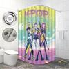 1Pc K-Pop Demon Hunters Printed Waterproof Shower Curtain Privacy Hanging Curtain With 12 Hooks Multiple Sizes Machine Washable
