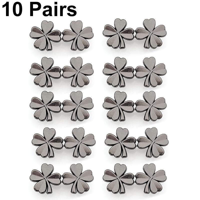 1/10Pair Required Button Adjust Waistline No Sewing Clothing Accessory Four Leaf DIY Adjustable Tightener Waist Buckle No Staple