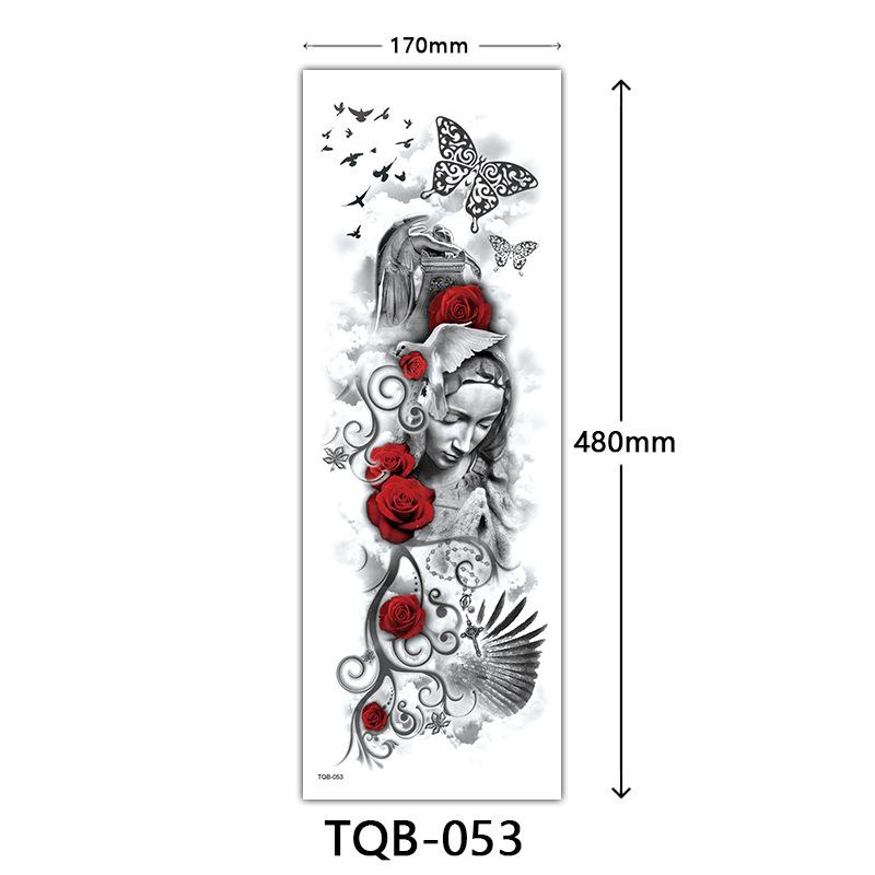 Наклейка-тату на всю руку, Наклейка-тату на всю руку с большой картинкой, Наклейка-тату с цветами на руку Тату
