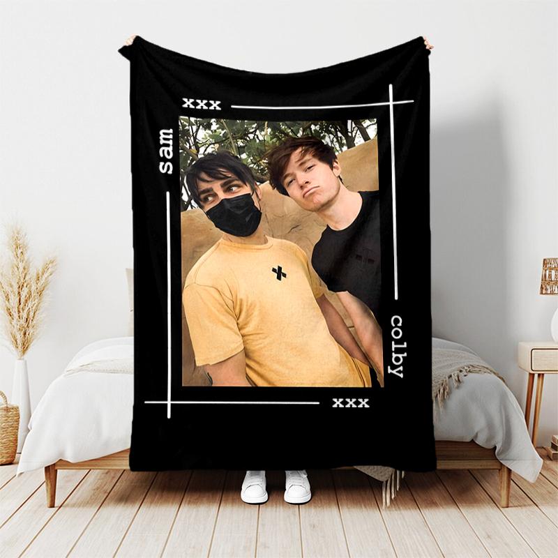 1pc Blanket Sam and Colby Print Design, Lightweight Blanket for Sofa, Bed- Soft &Warm, Gift for All Seasons like Christmas, Halloween