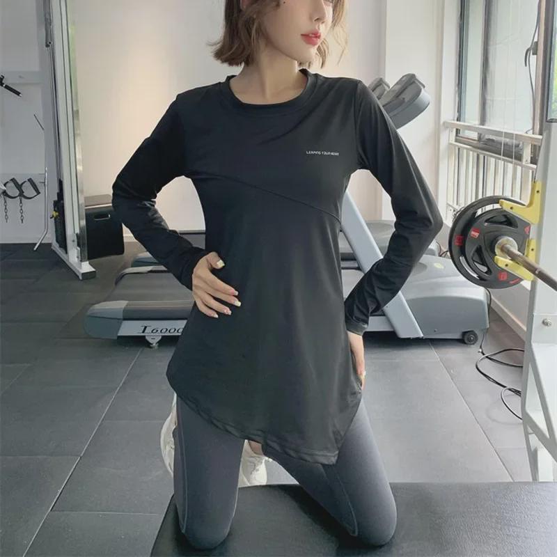 Женский костюм из двух частей для йоги и фитнеса — мода весна/осень для пилатеса, бега и спорта