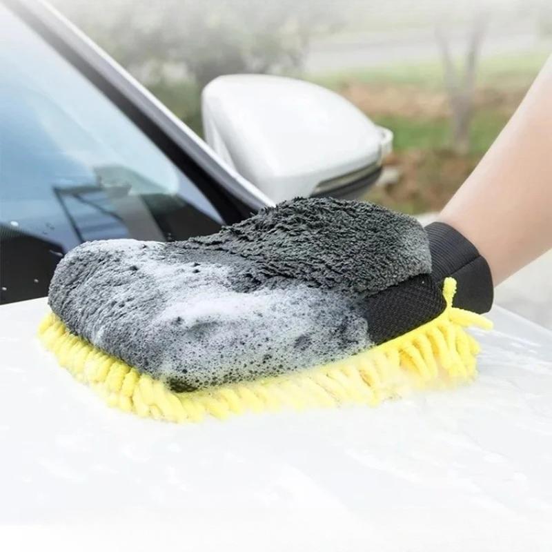 1PCS Car Wash Glove Coral Mitt Soft Anti-scratch for Car Wash Multifunction Thick Cleaning Glove Car Wax Detailing Brush
