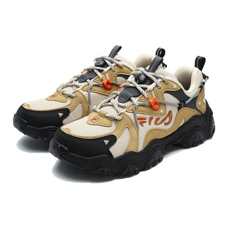 Fila Fluid 4 Ткань Синтетическая кожа Удобные Прочные Легкие Низкие Кроссовки для пап Женские кроссовки Бежевый F12W342107FFC