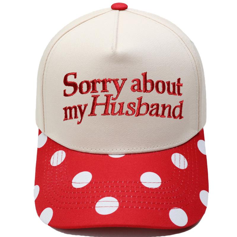 Sorry about my Husband Truck Driver Cap Embroidery Color Matching Baseball Cap Men's and Women's Casual Cap