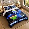 Custom Name Text Bedding 3Pcs Set,Rainbow Friends 1 Duvet Cover 2 Pillowcases Soft Bed Linen For Gift