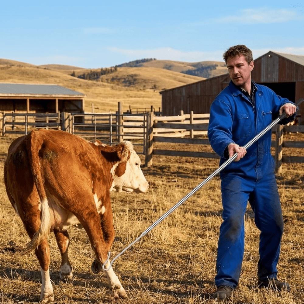 Long Pole Pig Catcher Pole Heavy Duty Livestock Catching Pole Sheep Catching Hook Farm