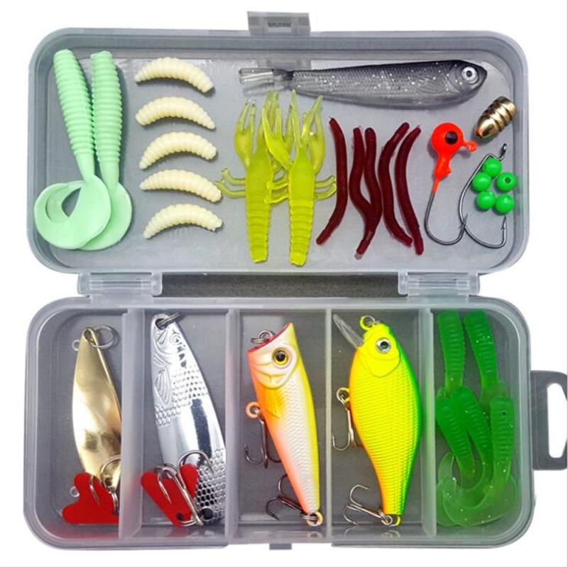 33pcs/set Lure Fish Bait Fishing Gear Accessories Kit