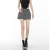 Women's Drawstring Skirts Summer Hot Girl Cargo Short Skirt Vintage Y2k Streetwear Korean Fashion Clothing Grey Black