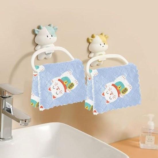 Aki ra ki. Kitchen cloth wiping cleaning absorbent quick-drying stain removal lucky cat pattern Japanese style blue blue.