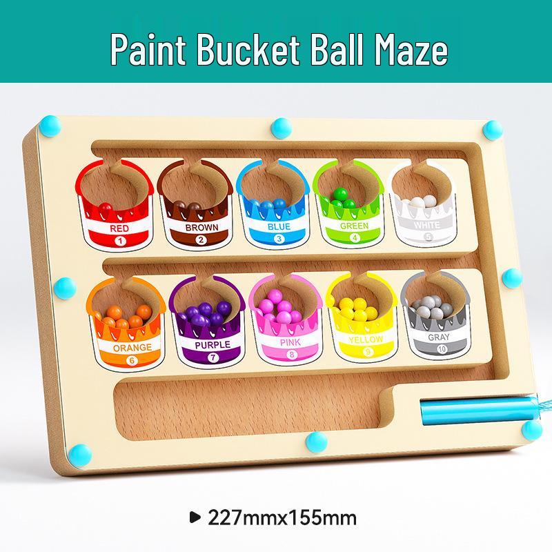 Wooden Dinosaur Ice Cream Maze: Magnetic Puzzle for Kids' Spatial and Logical Thinking, Pencil Grip, and Early Education