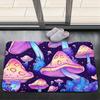Fantasy Mushrooms Pattern Door Mat Fairytale Style Colorful Fluorescent Plant Entryway Decor Carpet Outdoor Indoor Anti-slip Rug
