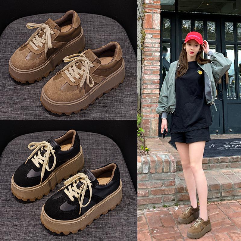 Обувь Dexun толстая подошва увеличение внутренней высоты женская новая матовая кожа ретро повседневная модная спортивная обувь для скейтборда женская студенческая обувь
