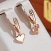 Smooth Heart Shape Dangle Earrings Gold Color Women Party Simple Jewelry Trendy Girls Accessories