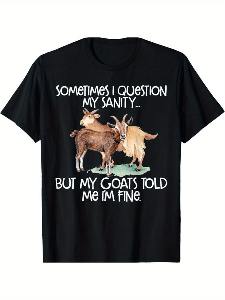 Vintage Graphic 100 Cotton TShirt Goats And Sanity Quote Summer