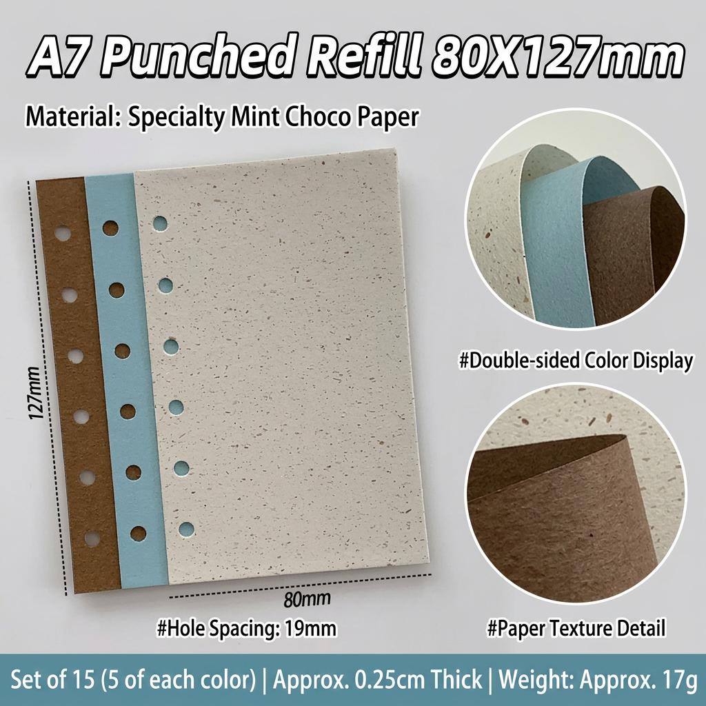 Handmade Journal Paper Thick Scrapbooking Refill Sheets Loose Leaf Planner Refill Fiber Texture Double Sided Paper For Daily