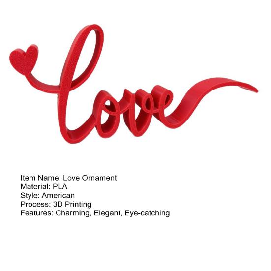 Любовь Настольное украшение Напечатанное на 3D-принтере Красное Буква Настольная табличка День святого Валентина Отдельно стоящий Настольный декор для Гостиной Спальни Каминной полки Декор