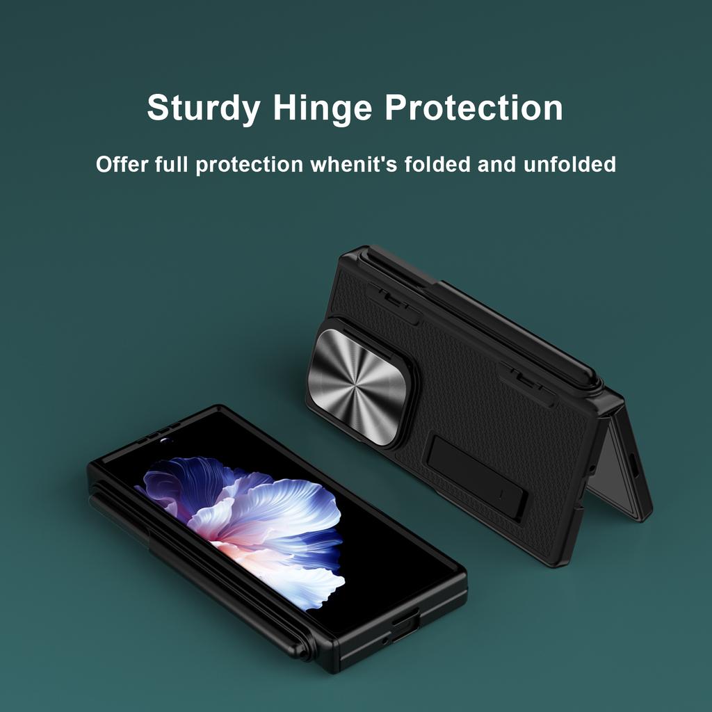 Складной чехол с сенсорным стилусом для Samsung Galaxy Z Fold 6 5 4 3 Armor Stand с полной защитой объектива и закаленной пленкой