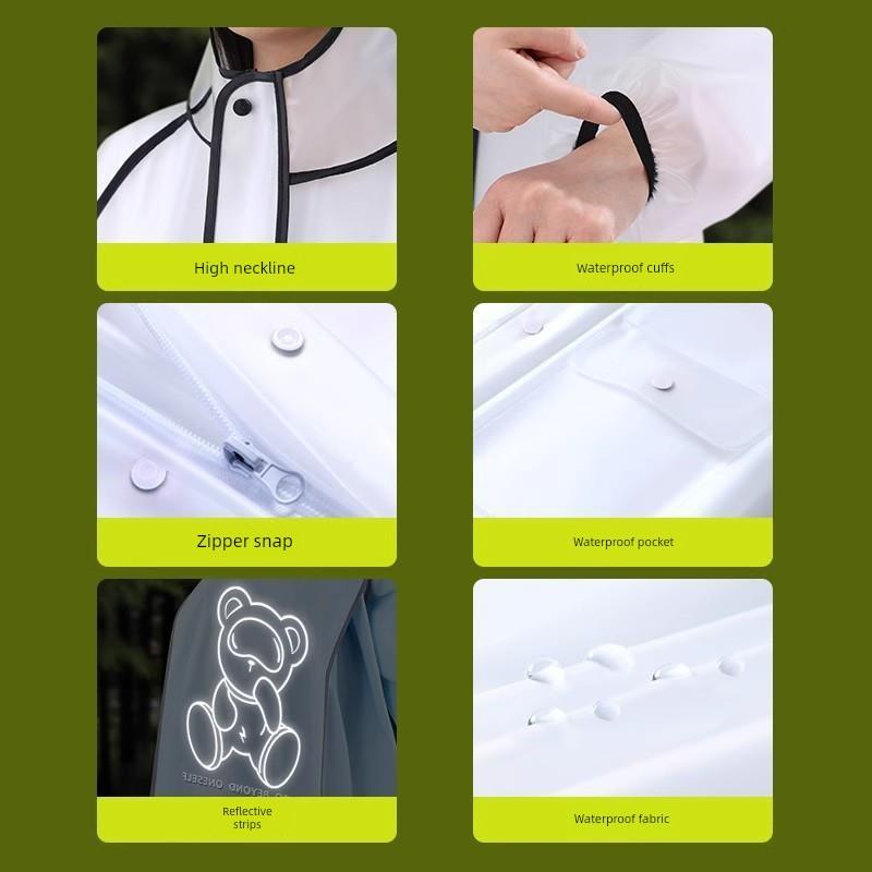 2026 Children's Raincoat for Boys and Girls, Long Full-Body Raincoat for Heavy Rain, Suitable for Primary and Middle School Students, Specifically