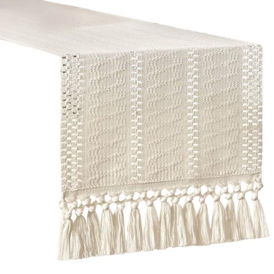 Вязаная скатерть ручной работы в деревенском стиле с кисточками, хлопок