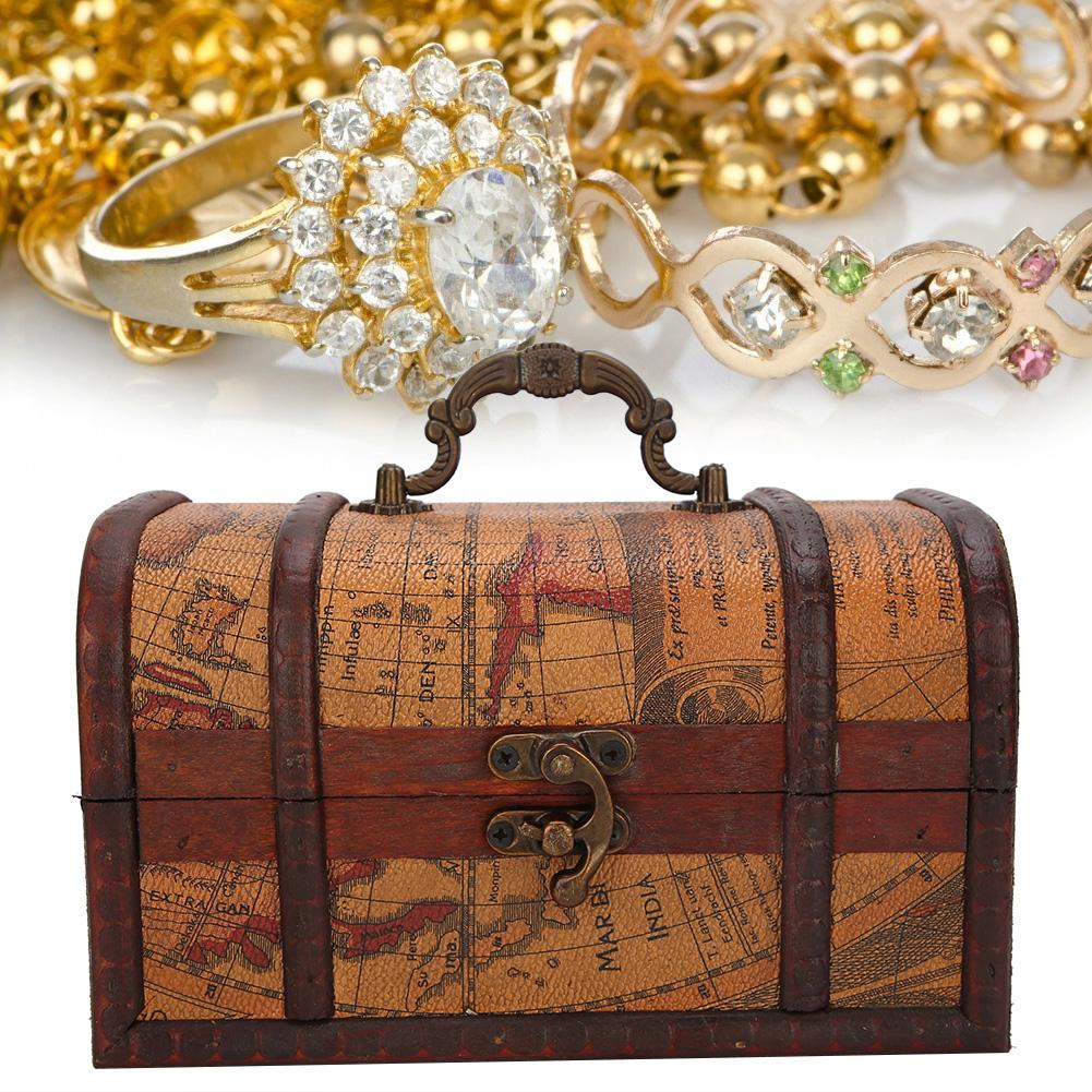 Винтажная коробка для хранения ювелирных изделий, деревянное украшение, пыленепроницаемая коробка-органайзер, чехол(Желтая карта S)