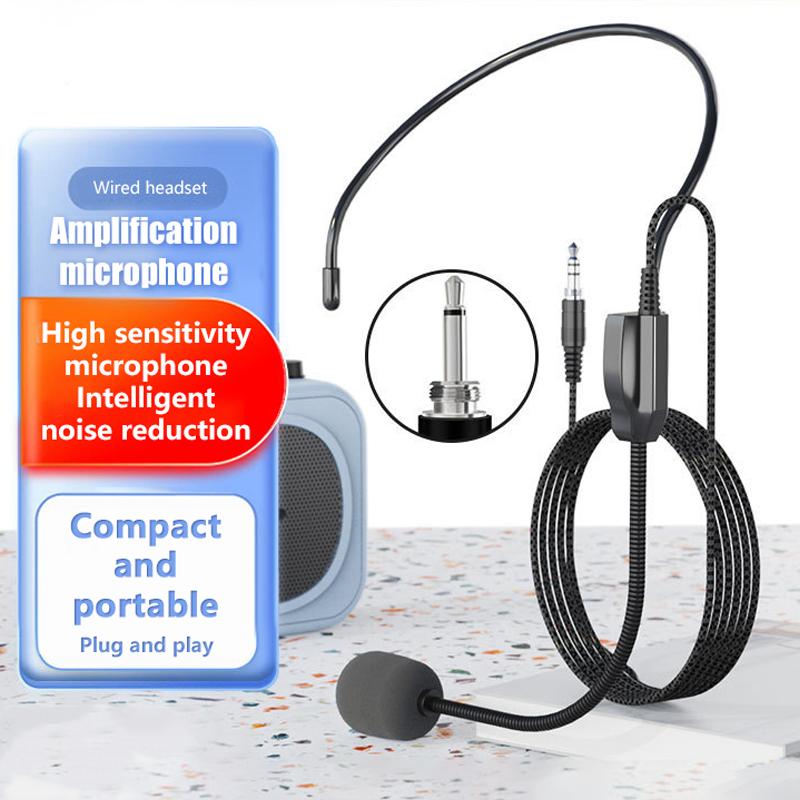 3.5Mm Thread Headworn Wired Microphone Headset Voice Amplifier Speaker Universal