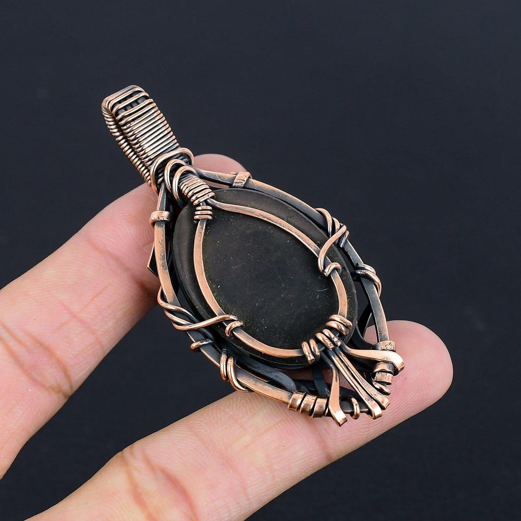 Black Onyx Jewelry, 999 Copper Wire Wrapped Pendant Handmade Gemstone Jewelry, Gifts For Wife Brand New Pendant