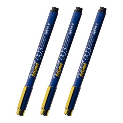 Sakura Crepas Pen Pigma Black 003 Набор из 3 маркеров Millipen для черчения на водной основе ESDK003#49(3)