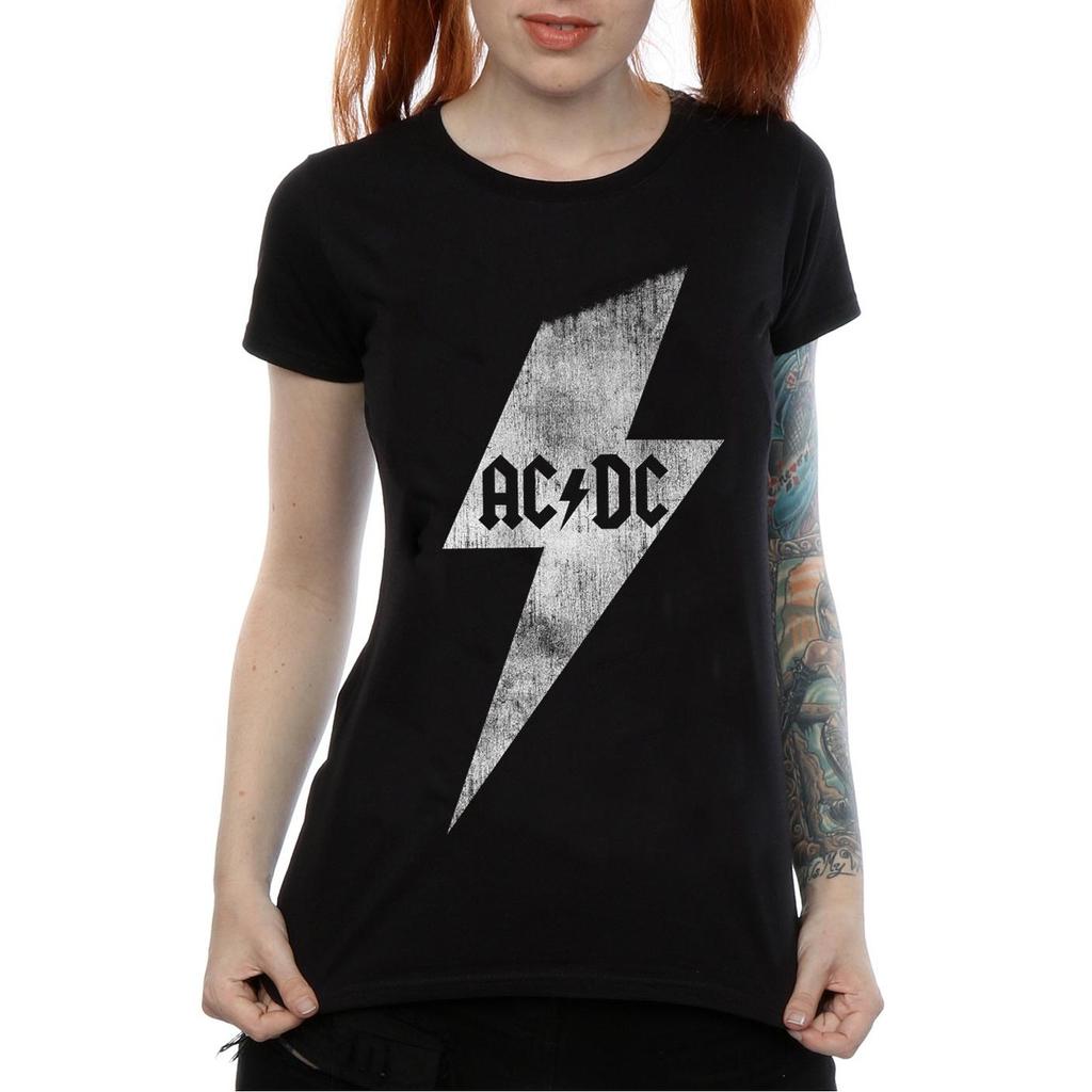 AC/DC Womens/Ladies Lightning Bolt Cotton T-Shirt
