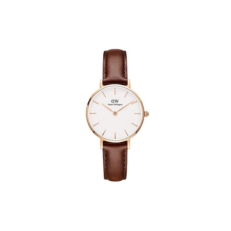 DANIEL WELLINGTON Женские часы Кварцевый механизм Кожаный ремешок 28 мм Белый циферблат Женские часы Модные Роскошные Европейские и Американские часы DW00100231