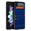 Жесткий чехол для телефона из ПК с кожаным рисунком для Samsung Galaxy Z Flip 7 6 5 4 Черная крышка для Galaxy Z Flip 3 Складной чехол Shell