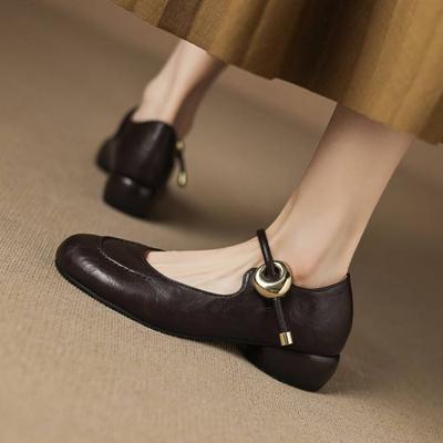 Носите женские нескользящие туфли на мягкой подошве на все сезоны, удобные туфли с круглым носком и низким верхом на подошве из говяжьей кожи, женские туфли больших размеров, новые маленькие л