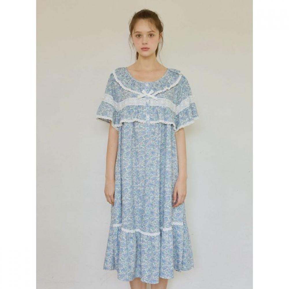 Lunaluz Women Cotton Short Sleeve Round Neck Pajama Dress
