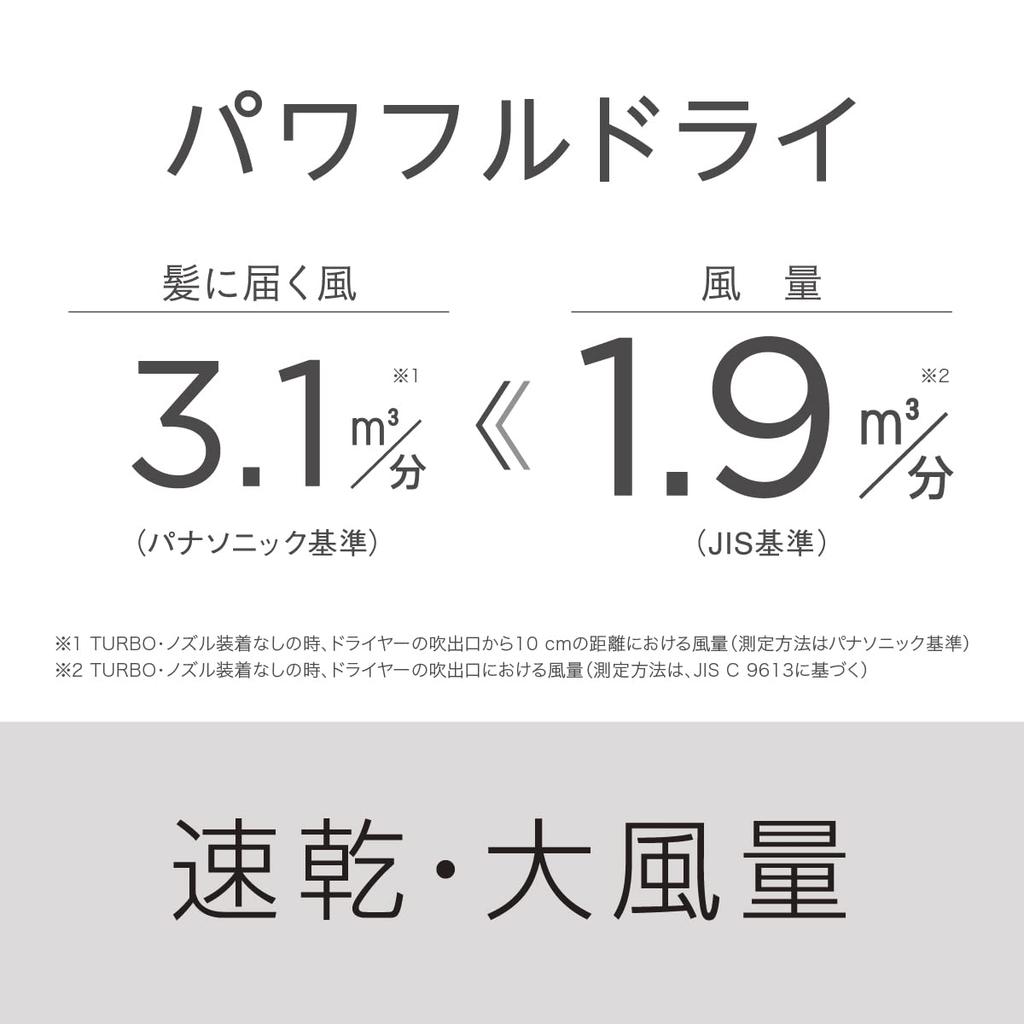 Panasonic Hair Dryer Ionity Powerful Drying Large Air Volume Lightweight Negative Ion White EH-NE5J-W