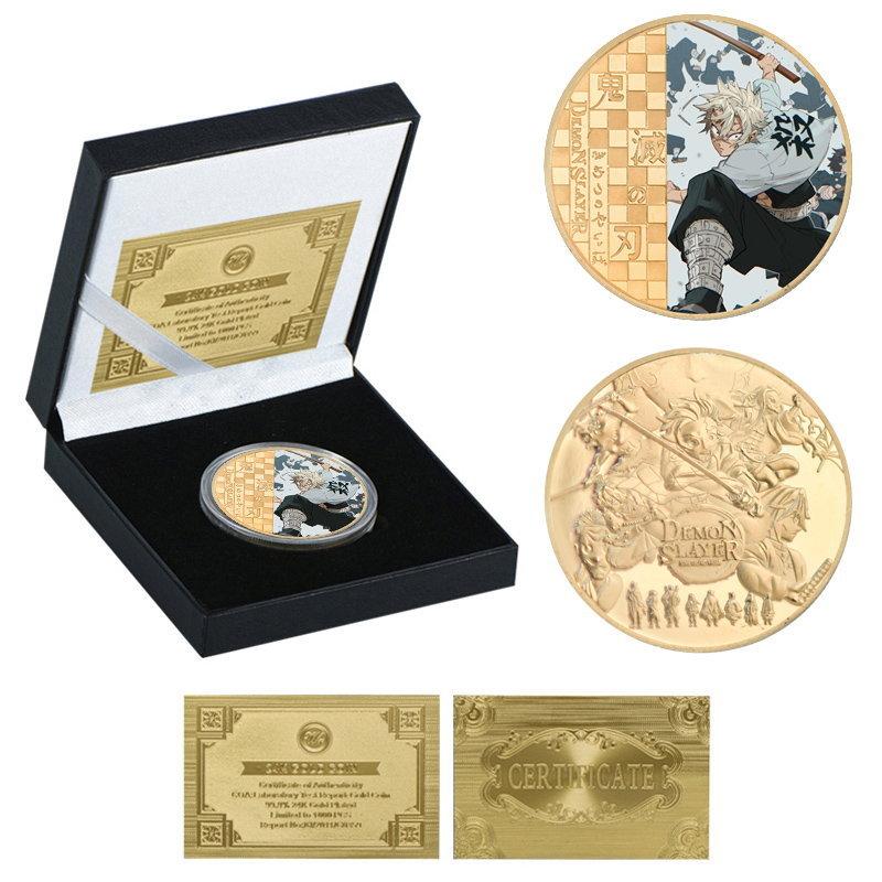 Commemorative coins, copper coins, anime related coins, gold-plated die cast metal coins, handicrafts