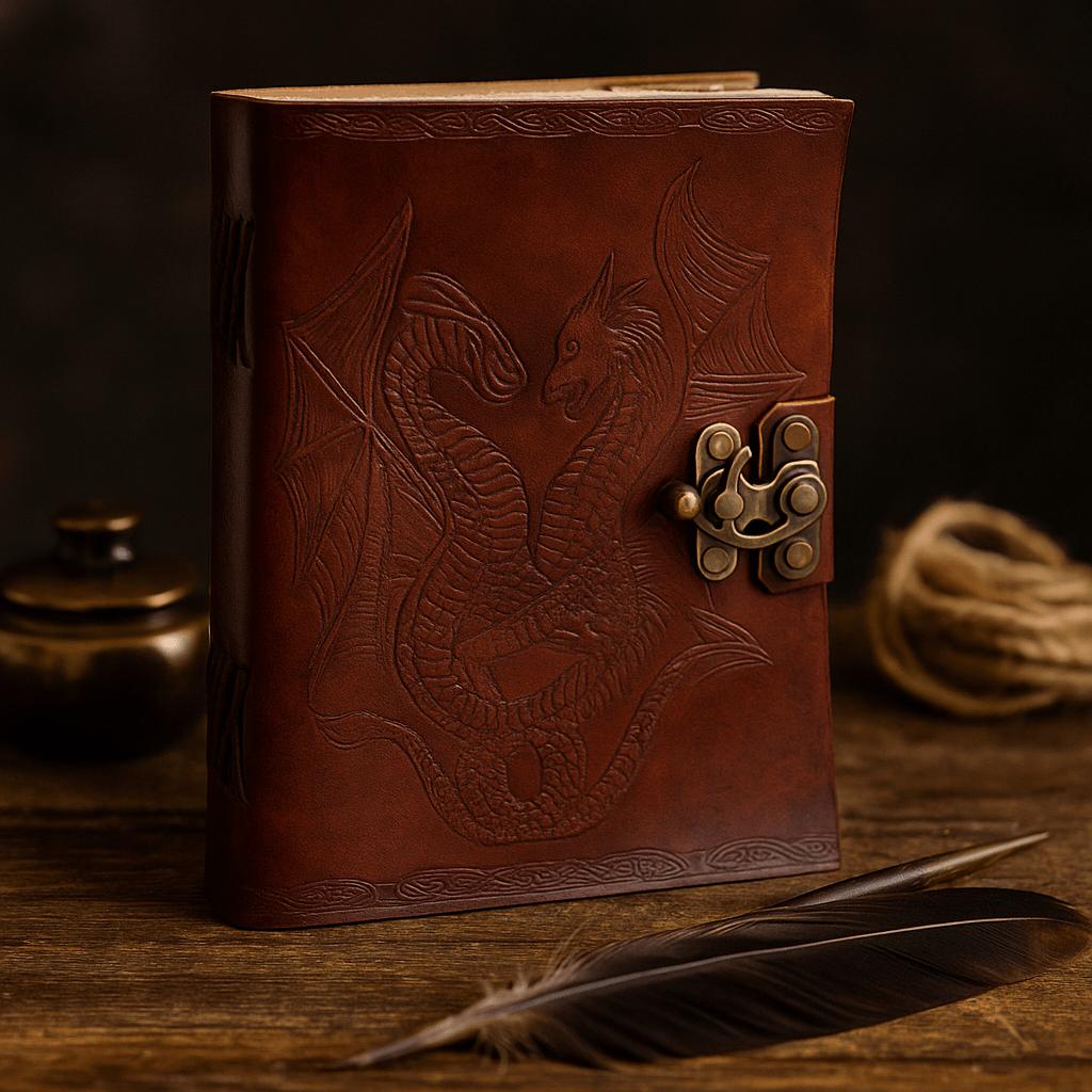 Leather Journal Notebook Dragon 6x8 Inches 200 Pages