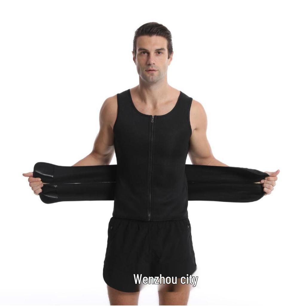 Men's Neoprene Sauna Zipper Waist Trainer Vest and Body Shaper Trimmer