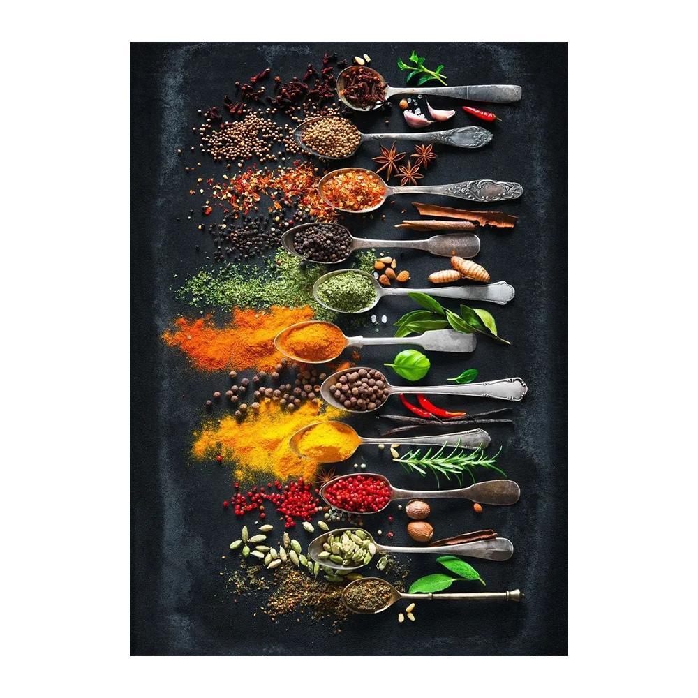 Modern Cooking Herbs Spices Sushi Utensils Spoon Wall Art Picture Canvas Painting Luxury Artwork Poster Print Home Kitchen Decor