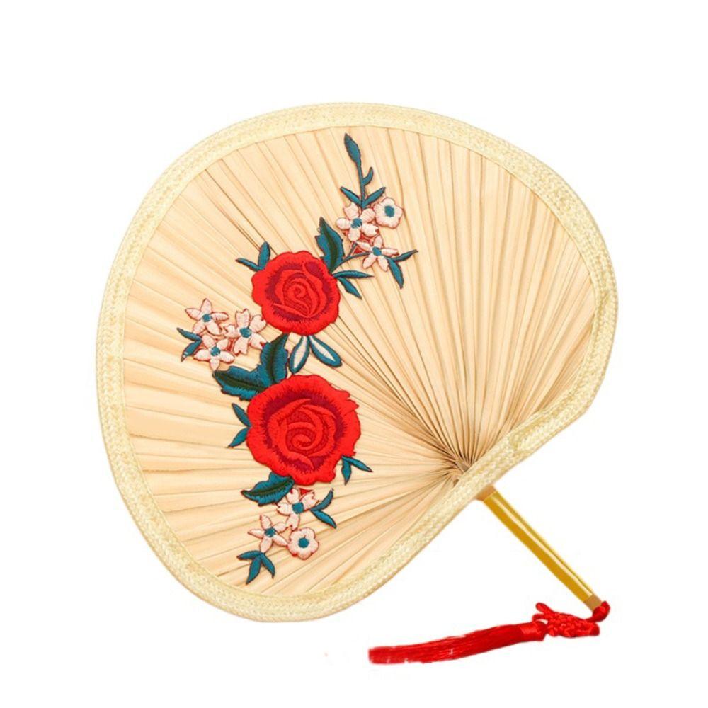 Бамбуковый плетеный веер в китайском стиле, летний, ручной работы, веер из пальмовых листьев, украшение для дома, соломенный веер