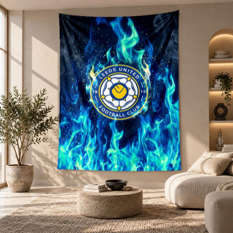 Decorative Tapestry,Leeds United Football Printed Wall Art, Lightweight Wall Hanging For Bedroom Background