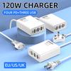 Зарядная станция 120 Вт USB Type-C для настольного компьютера, телефона, с поддержкой PD быстрой зарядки, для iPhone, Samsung, Huawei, Xiaomi, для iPad, планшета