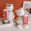 2x Современная фигурка кошки, скульптура, статуэтка из смолы, коллекционный орнамент для дома, гостиной, рабочего стола