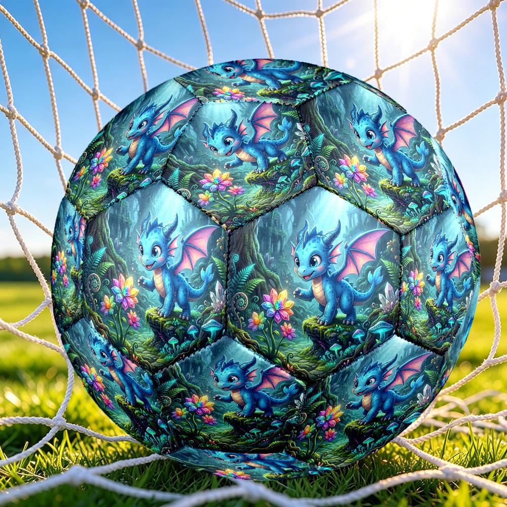1pc Fantasy Dragon Garden Themed Soccer Ball, Size 5, Lightweight PVC Material, Outdoor Training Soccer Ball Gift. q62250
