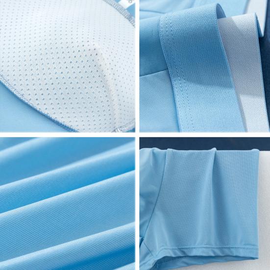 Мужские трусы-боксеры, эластичные, средней талии, U-образные, однотонные шорты, широкий пояс, тонкие трусы из ледяного шелка