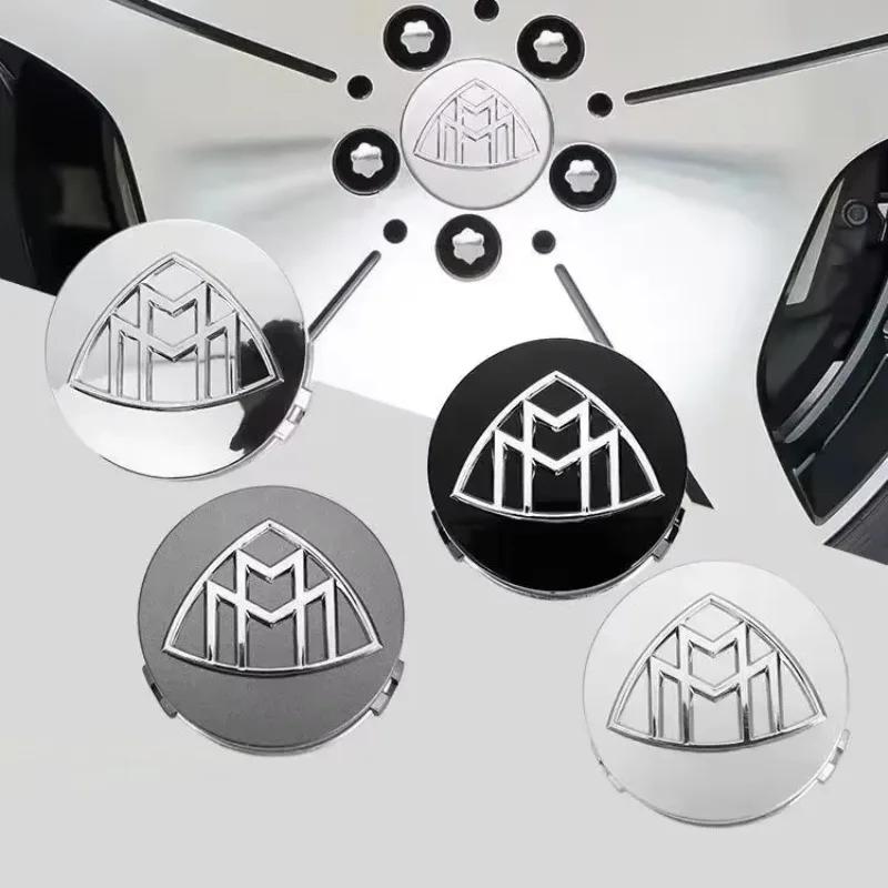 4 шт. 75 мм логотип Maybach Автомобильная эмблема Колпачок ступицы колеса Диск автомобиля Модификация пылезащитные Накладки на значок S480 S500 GLS Наклейка Аксессуары1