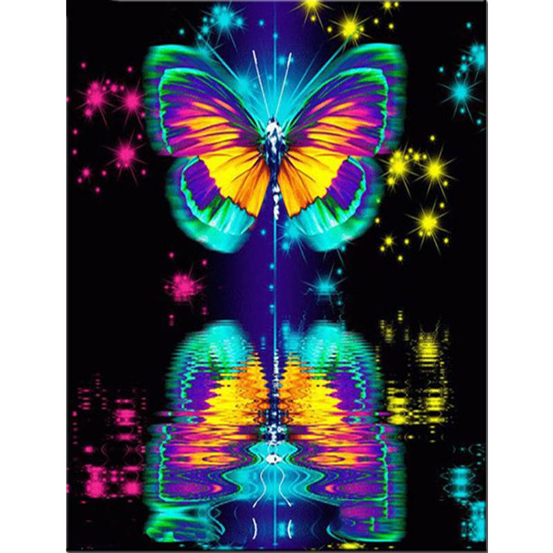 5D Diy Алмазная картина Красочная бабочка Алмазная вышивка Крестом Домашний декор Подарки ручной работы