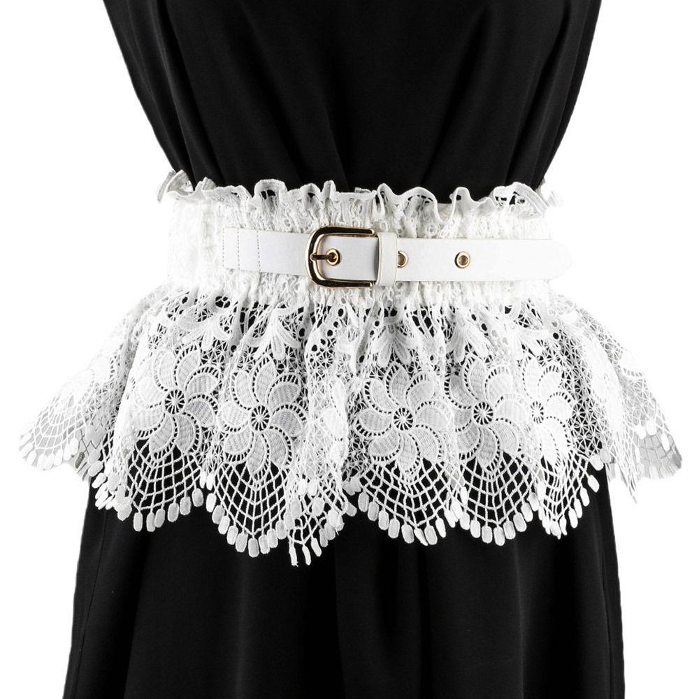 Fashion Casual High Waist Wide Waist Band Ladies Dress Cummerbands Corset Waistband Lace Tie Belt